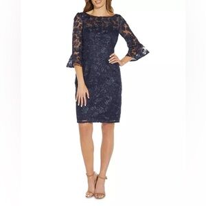Adrianna Papell Rosie Embroidery Sheath Dress size 10